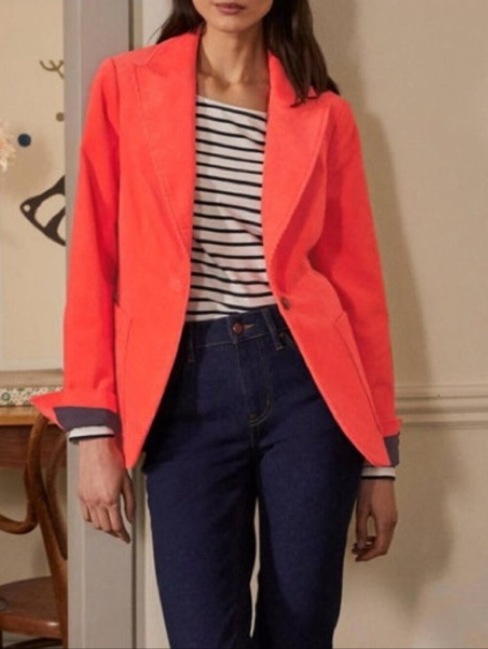 BODEN Coral Orange The Victoria Corduroy Blazer 160.00